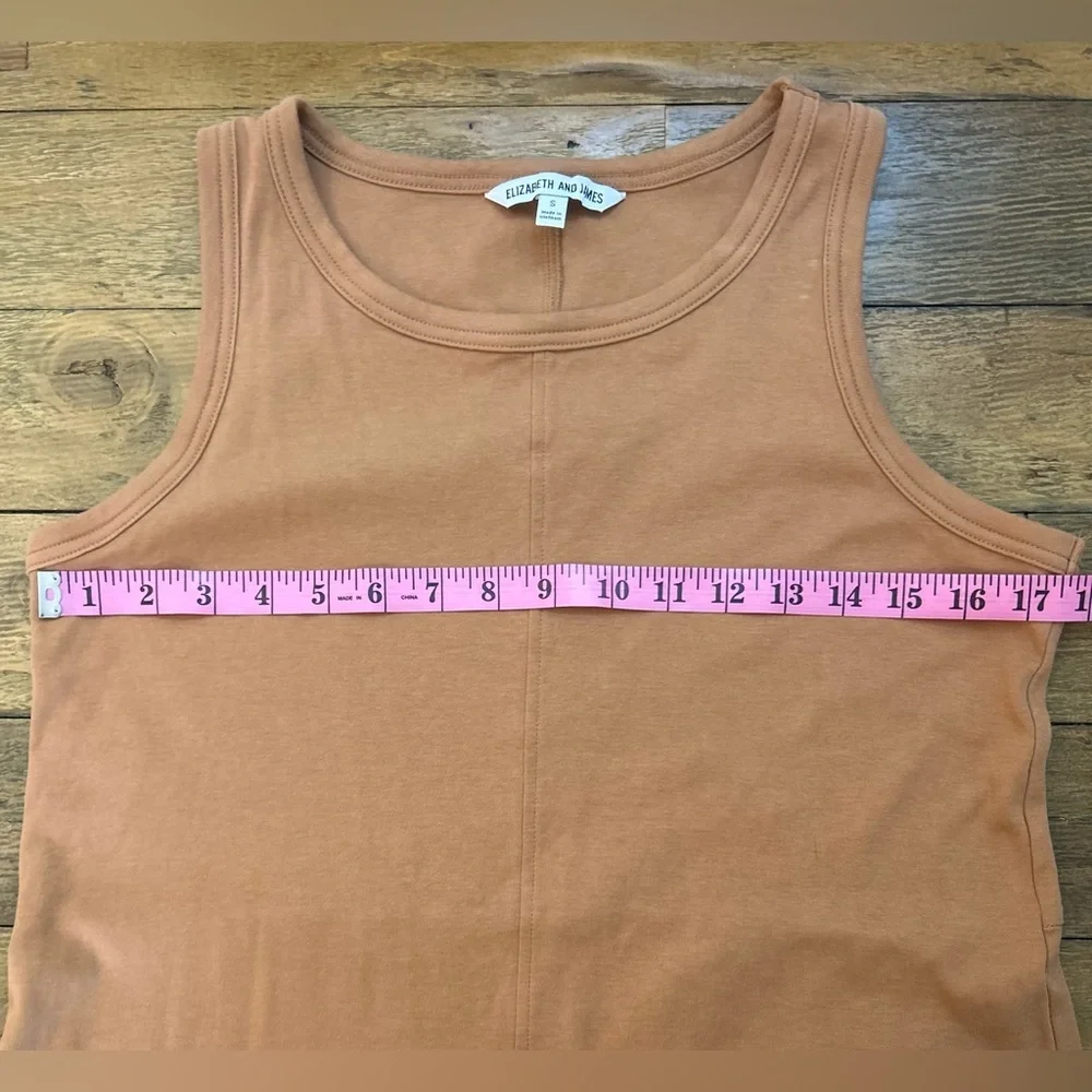 ELIZABETH AND JAMES Long Camel Sleeveless Dress Minimalist A-line Size S